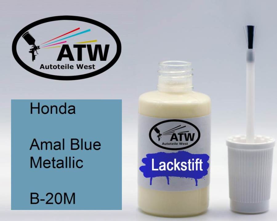 Honda, Amal Blue Metallic, B-20M: 20ml Lackstift, von ATW Autoteile West.